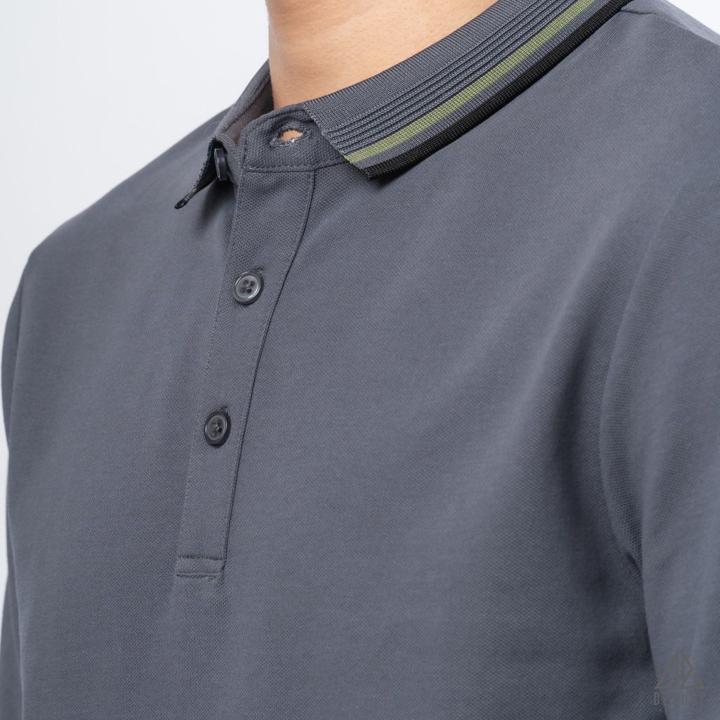 Polo phối bo gân nổi viền xanh