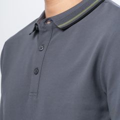 Polo phối bo gân nổi viền xanh