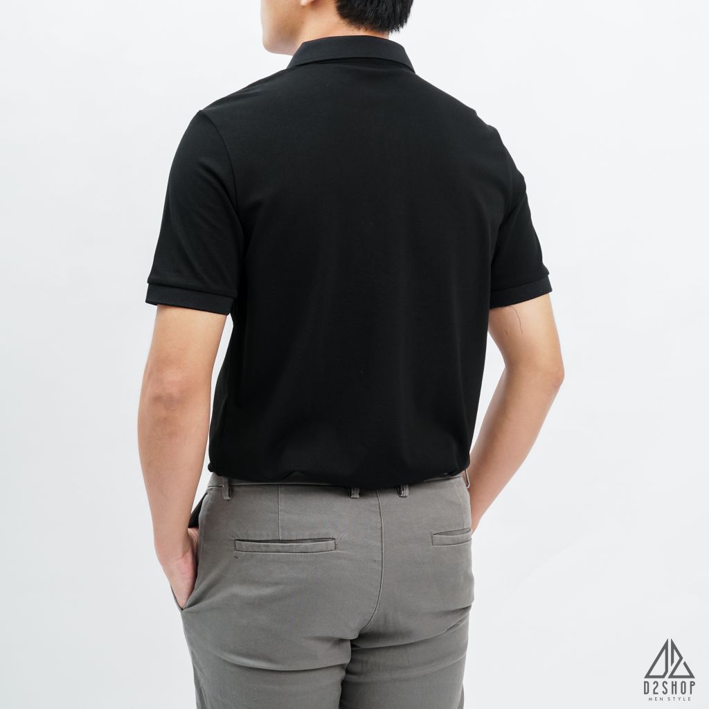 Áo polo viền nút thêu G