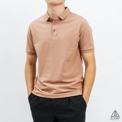 Áo polo viền nút thêu G