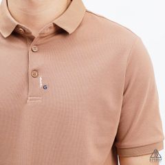 Áo polo viền nút thêu G