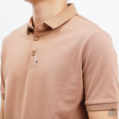 Áo polo viền nút thêu G