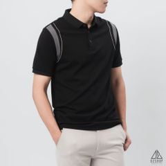Áo polo phối viền vai chỉ nổi