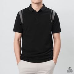 Áo polo phối viền vai chỉ nổi