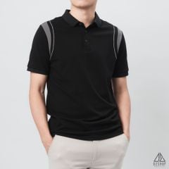 Áo polo phối viền vai chỉ nổi