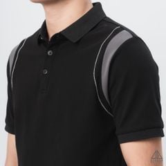 Áo polo phối viền vai chỉ nổi