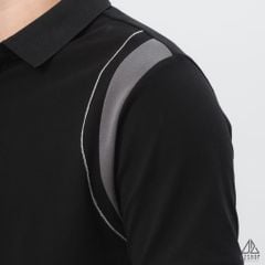 Áo polo phối viền vai chỉ nổi