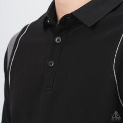 Áo polo phối viền vai chỉ nổi