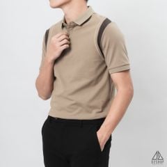Áo polo phối viền vai chỉ nổi