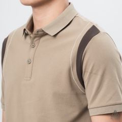Áo polo phối viền vai chỉ nổi