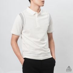 Áo polo phối viền vai chỉ nổi