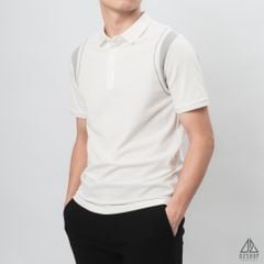 Áo polo phối viền vai chỉ nổi
