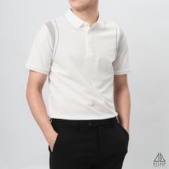 Áo polo phối viền vai chỉ nổi