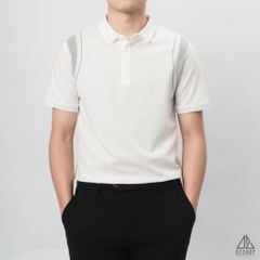 Áo polo phối viền vai chỉ nổi