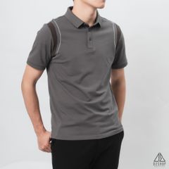 Áo polo phối viền vai chỉ nổi