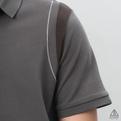 Áo polo phối viền vai chỉ nổi