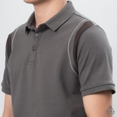 Áo polo phối viền vai chỉ nổi