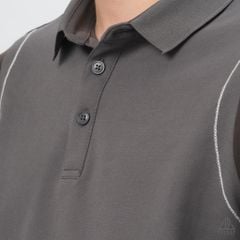 Áo polo phối viền vai chỉ nổi