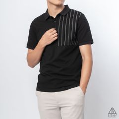 Polo phối ngực sọc đứng