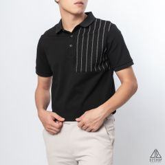Polo phối ngực sọc đứng