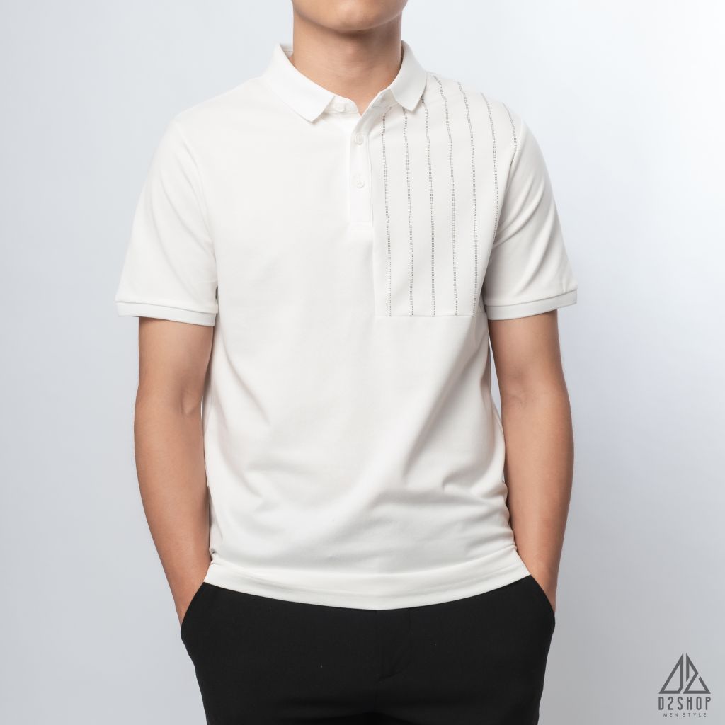 Polo phối ngực sọc đứng