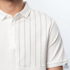 Polo phối ngực sọc đứng