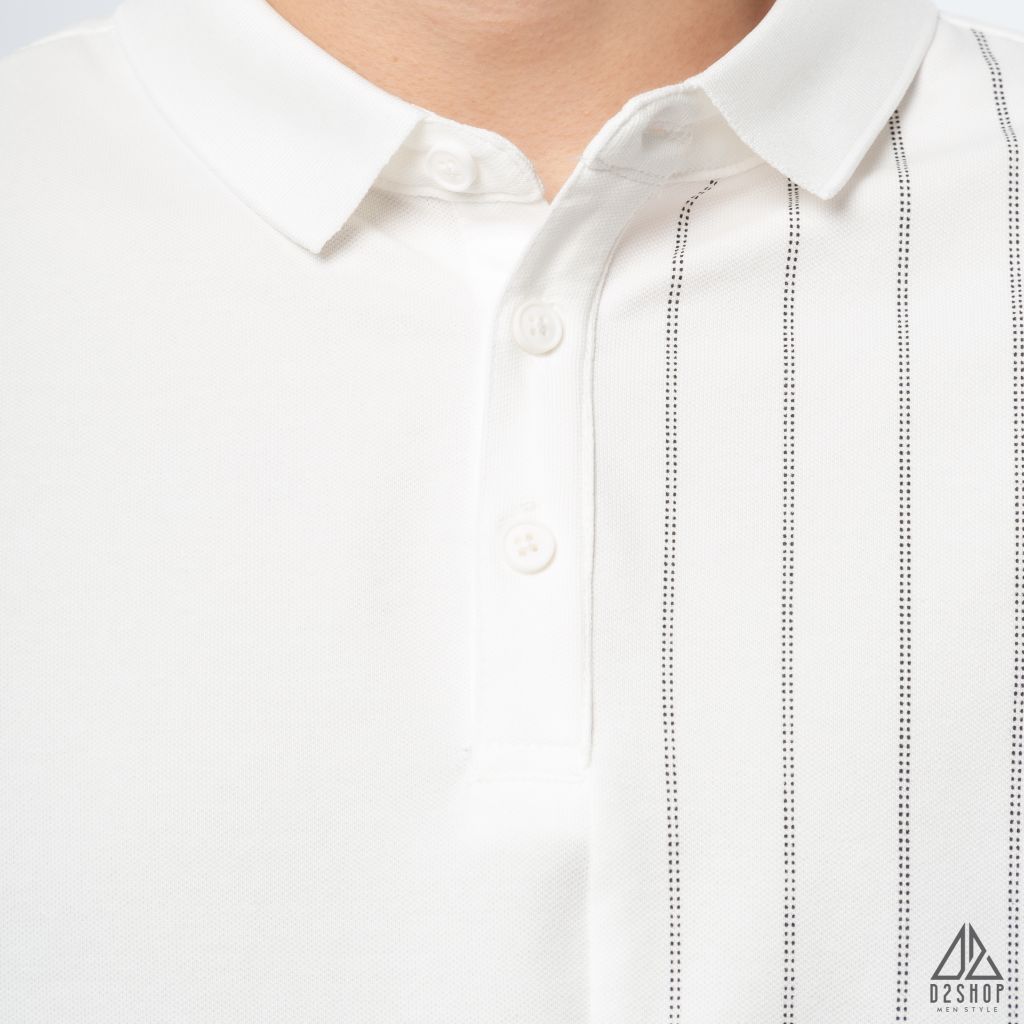 Polo phối ngực sọc đứng