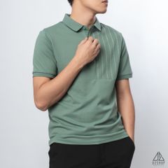 Polo phối ngực sọc đứng