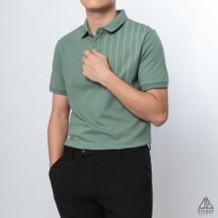 Polo phối ngực sọc đứng
