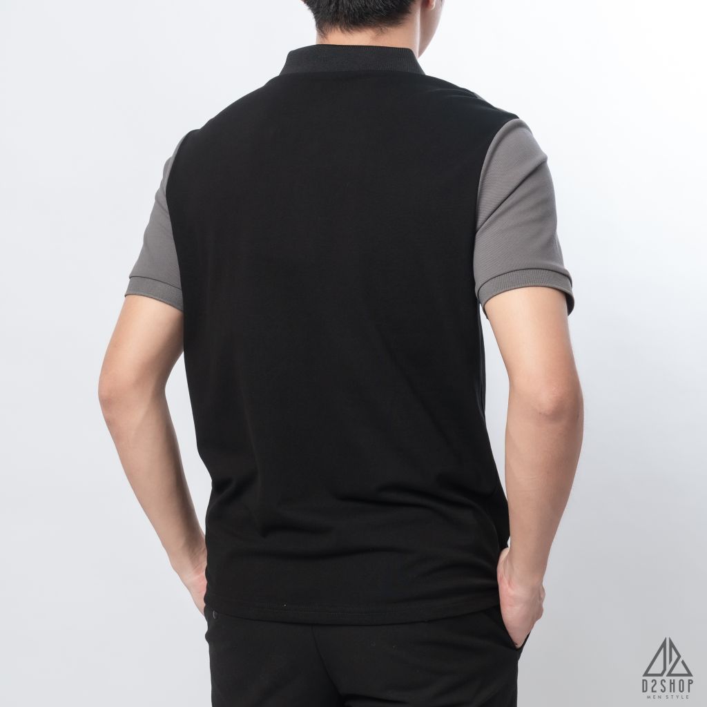 Polo phối viền vai, tay ráp lăng