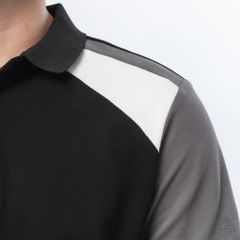 Polo phối viền vai, tay ráp lăng