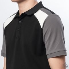 Polo phối viền vai, tay ráp lăng