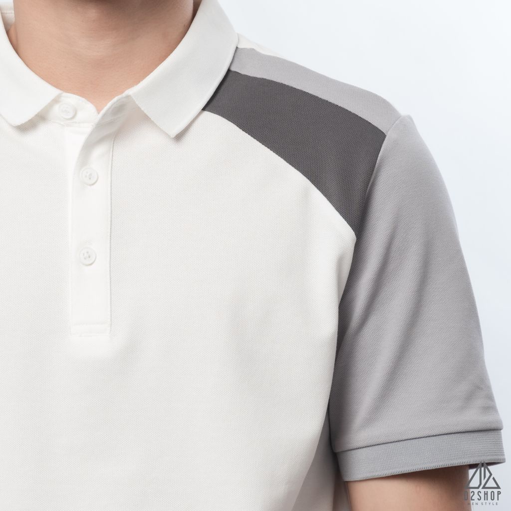 Polo phối viền vai, tay ráp lăng