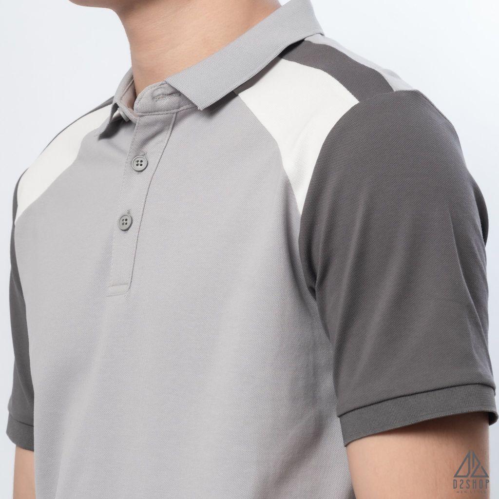 Polo phối viền vai, tay ráp lăng