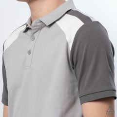 Polo phối viền vai, tay ráp lăng