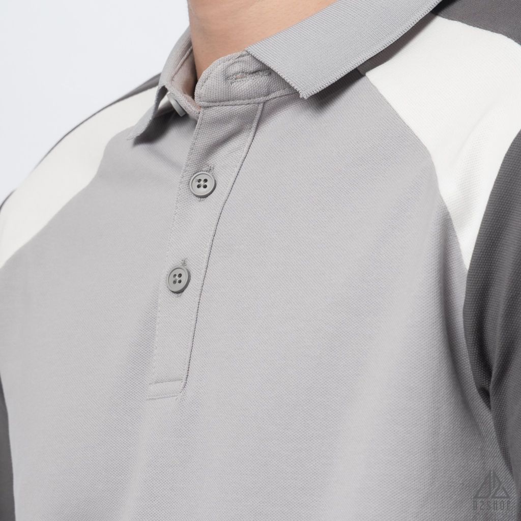 Polo phối viền vai, tay ráp lăng