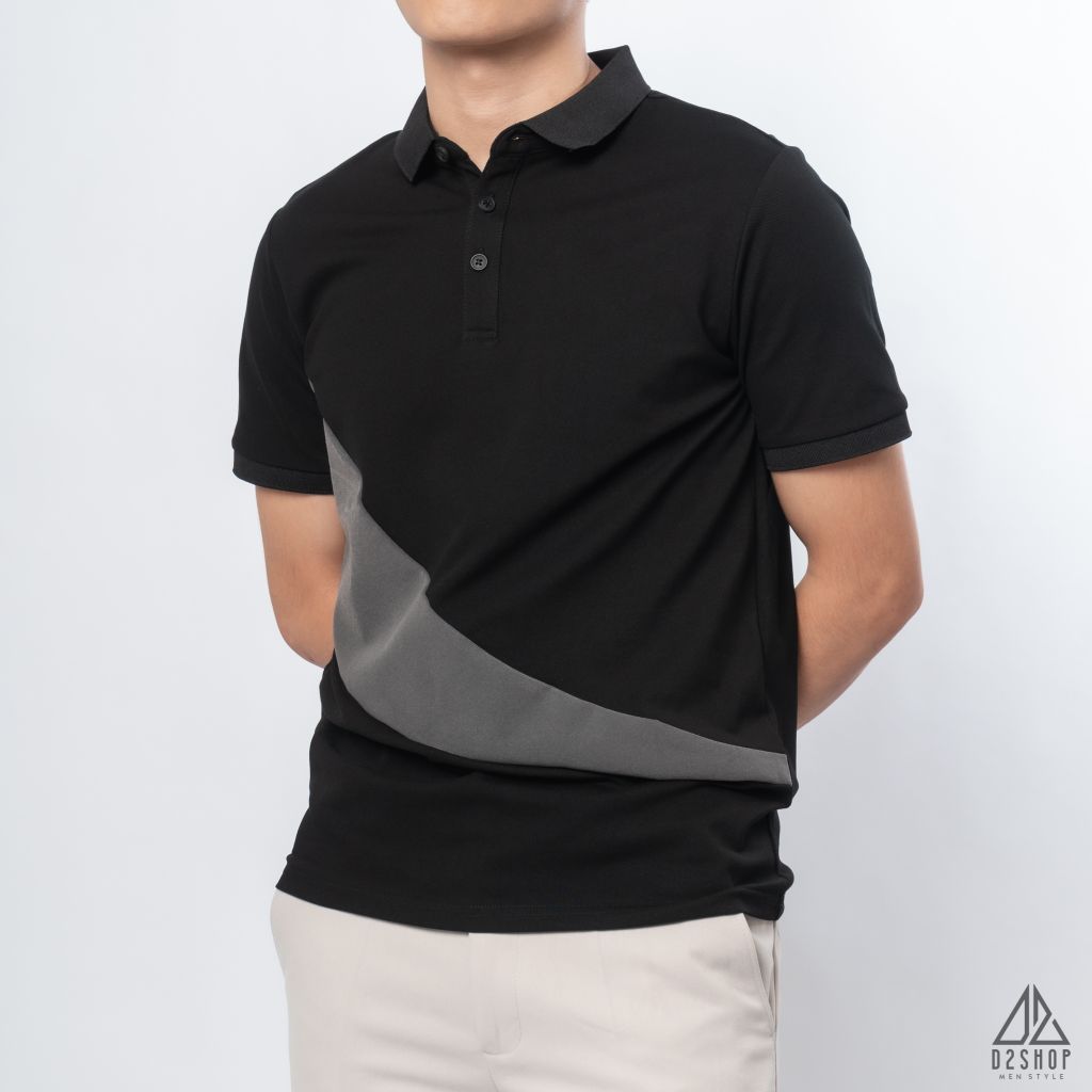 Polo phối xéo bụng in nhung
