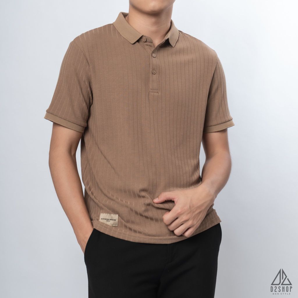 Polo trơn vải nhung sọc