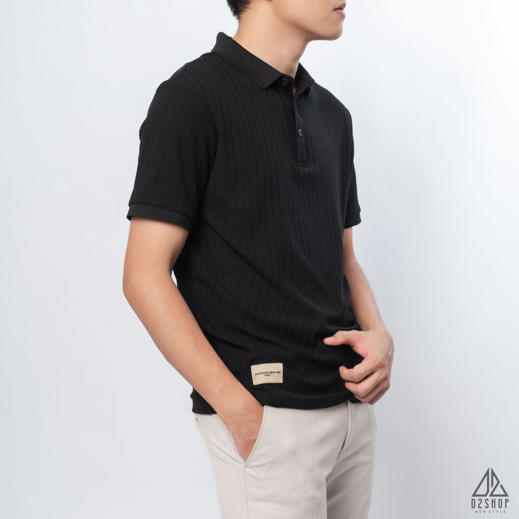 Polo trơn vải nhung sọc