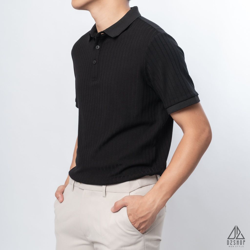 Polo trơn vải nhung sọc