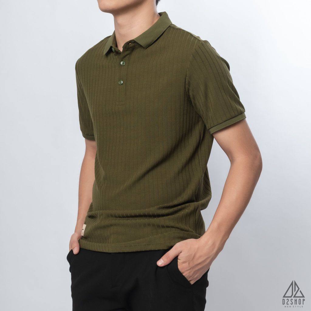 Polo trơn vải nhung sọc