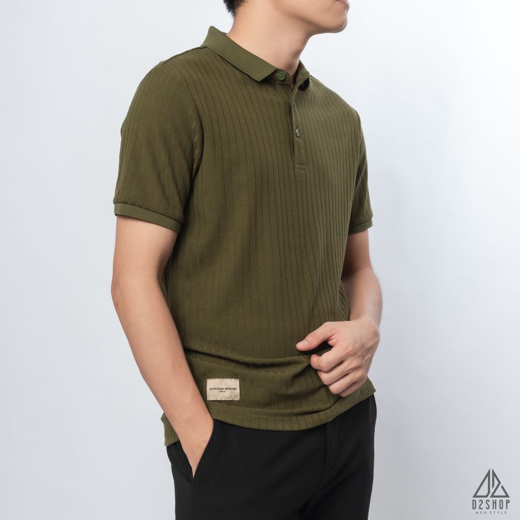 Polo trơn vải nhung sọc