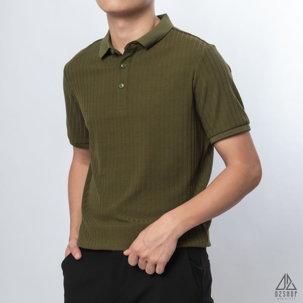 Polo trơn vải nhung sọc