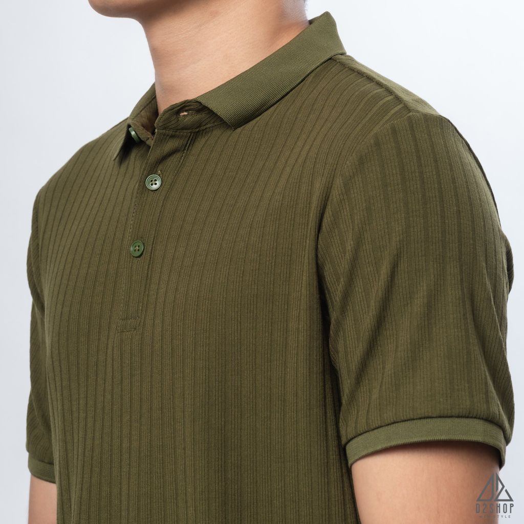 Polo trơn vải nhung sọc