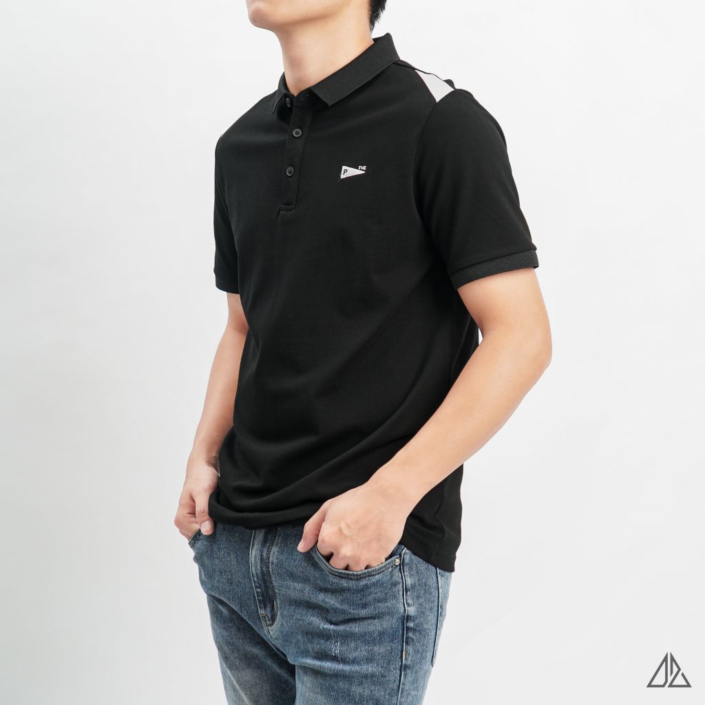 Áo polo thêu ngực THE P phối vai