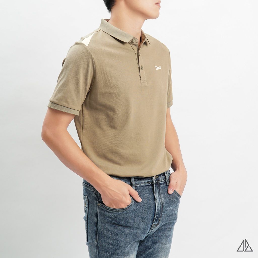 Áo polo thêu ngực THE P phối vai