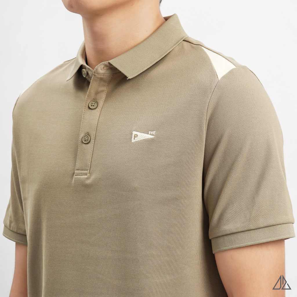 Áo polo thêu ngực THE P phối vai