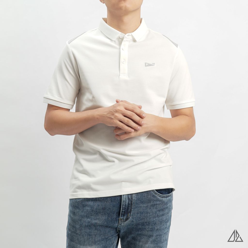 Áo polo thêu ngực THE P phối vai