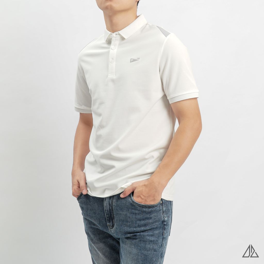 Áo polo thêu ngực THE P phối vai