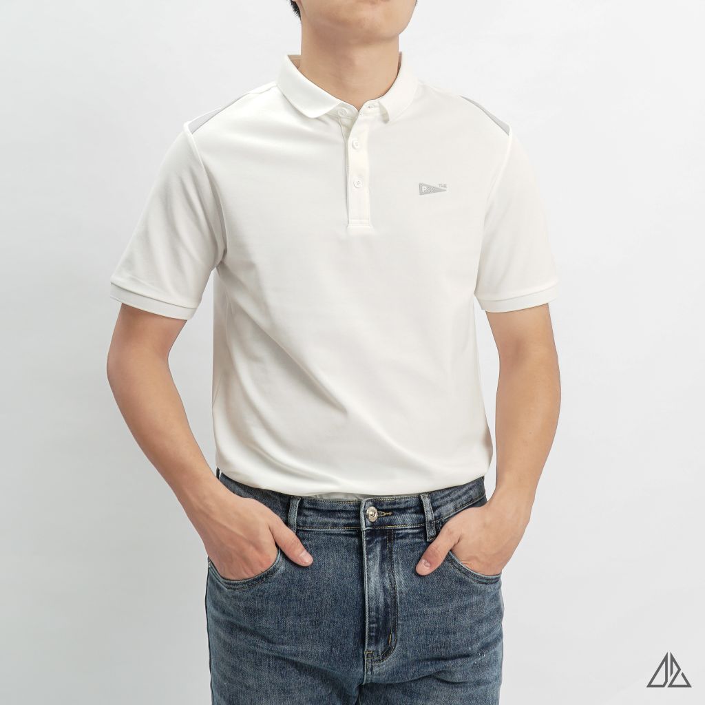 Áo polo thêu ngực THE P phối vai